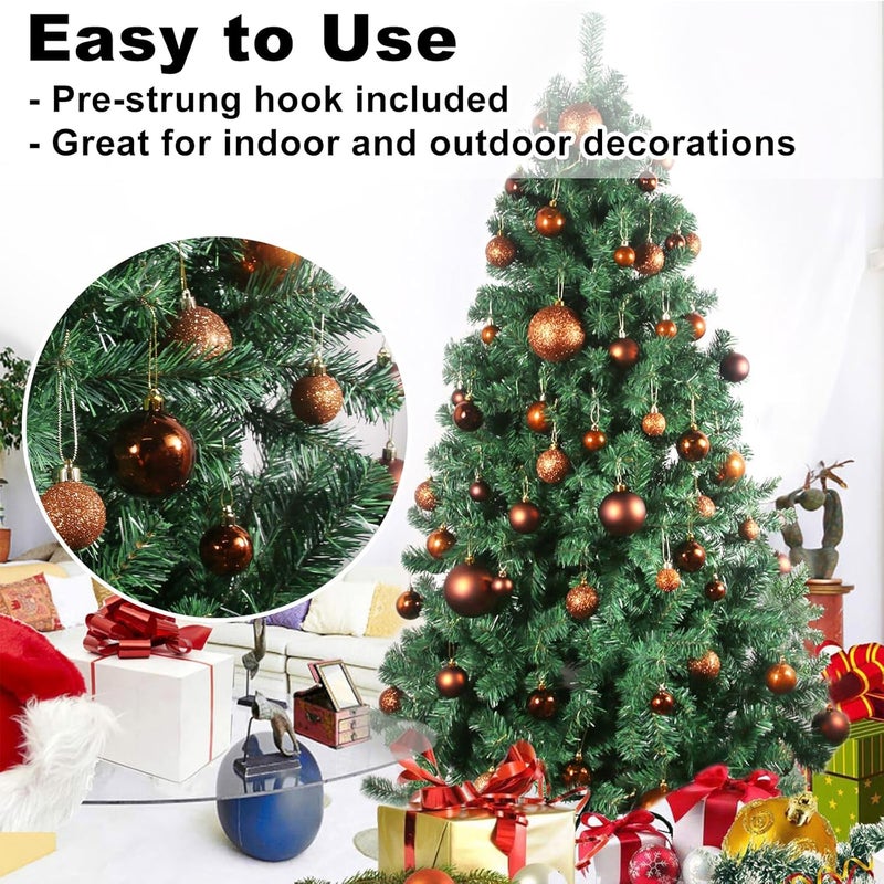GameXcel Bronze 1.6" Small Christmas Balls Christmas Tree Decoration Ornaments Shatterproof Hanging Balls for Birthday Halloween Holiday Wedding Decorations Set of 18pcs - Image 5
